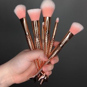 Mermaid Tail Makeup Brushes-rose gold- SET OF 6!!