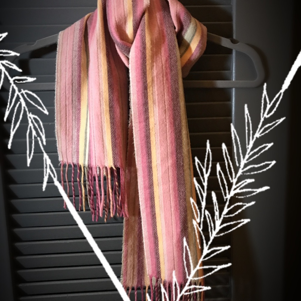 Pink striped scarf