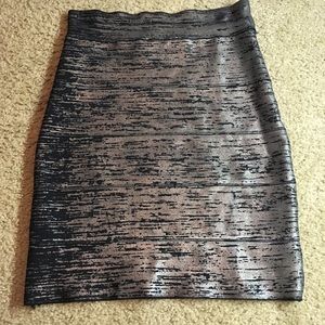 BCBGMAXAZRIA gunmetal Josie mini skirt bodycon XS
