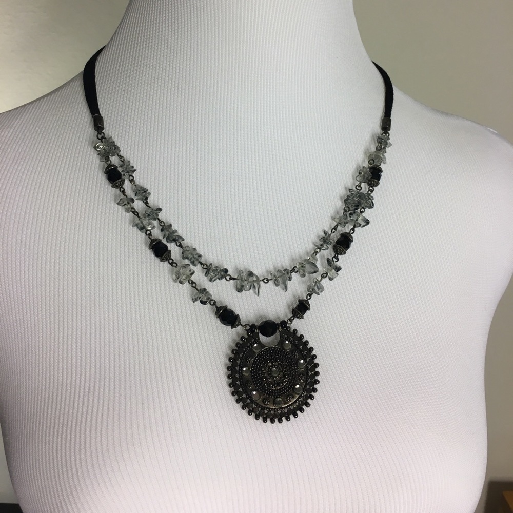 Bebe Black pendant necklace