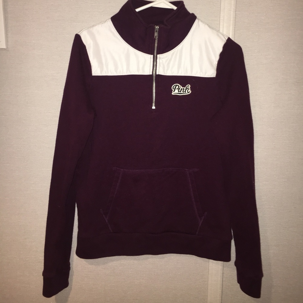 PINK 1/4 Zip Long Sleeve- Maroon