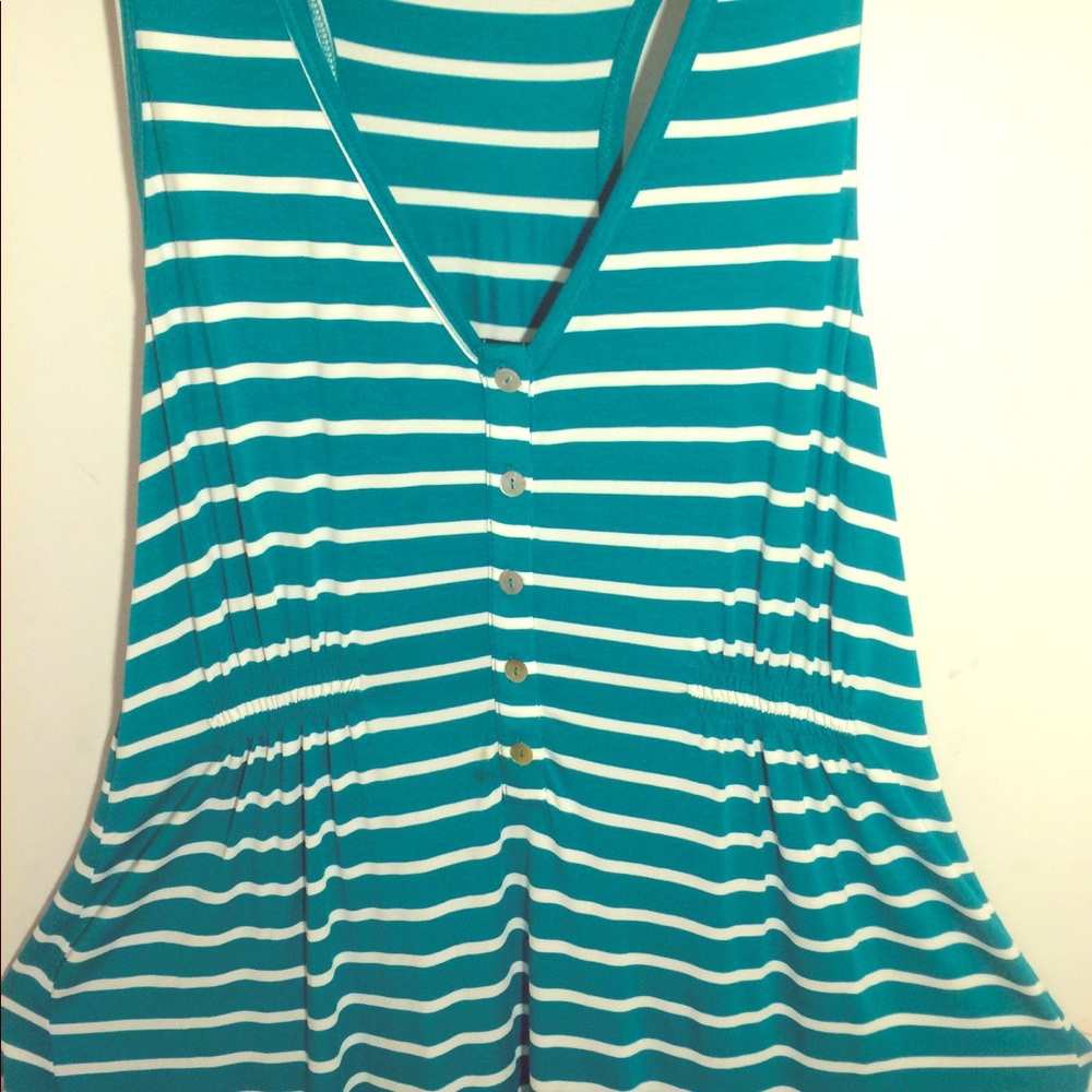 Button-Up Blue & White Sundress