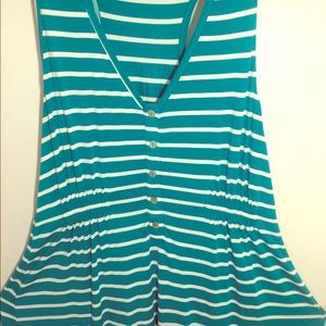 Button-Up Blue & White Sundress