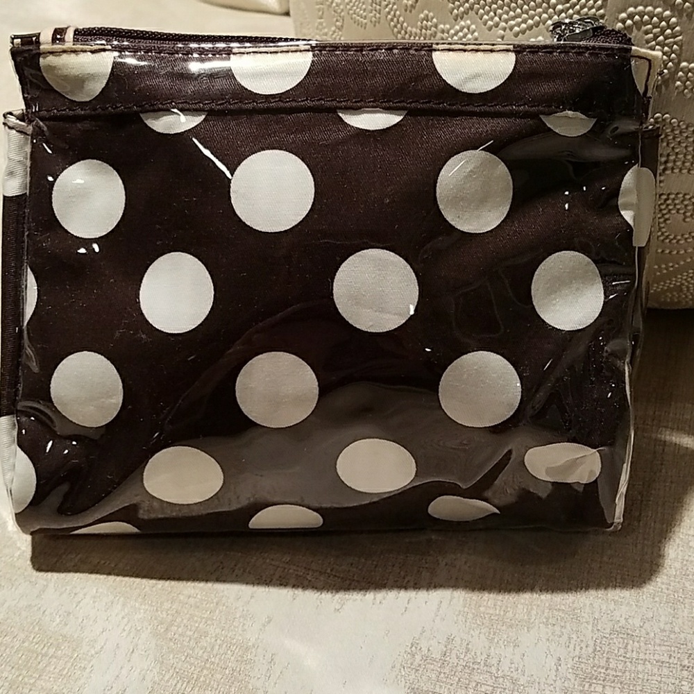 Henri Bendel polka dot mini t gusset makeup bag