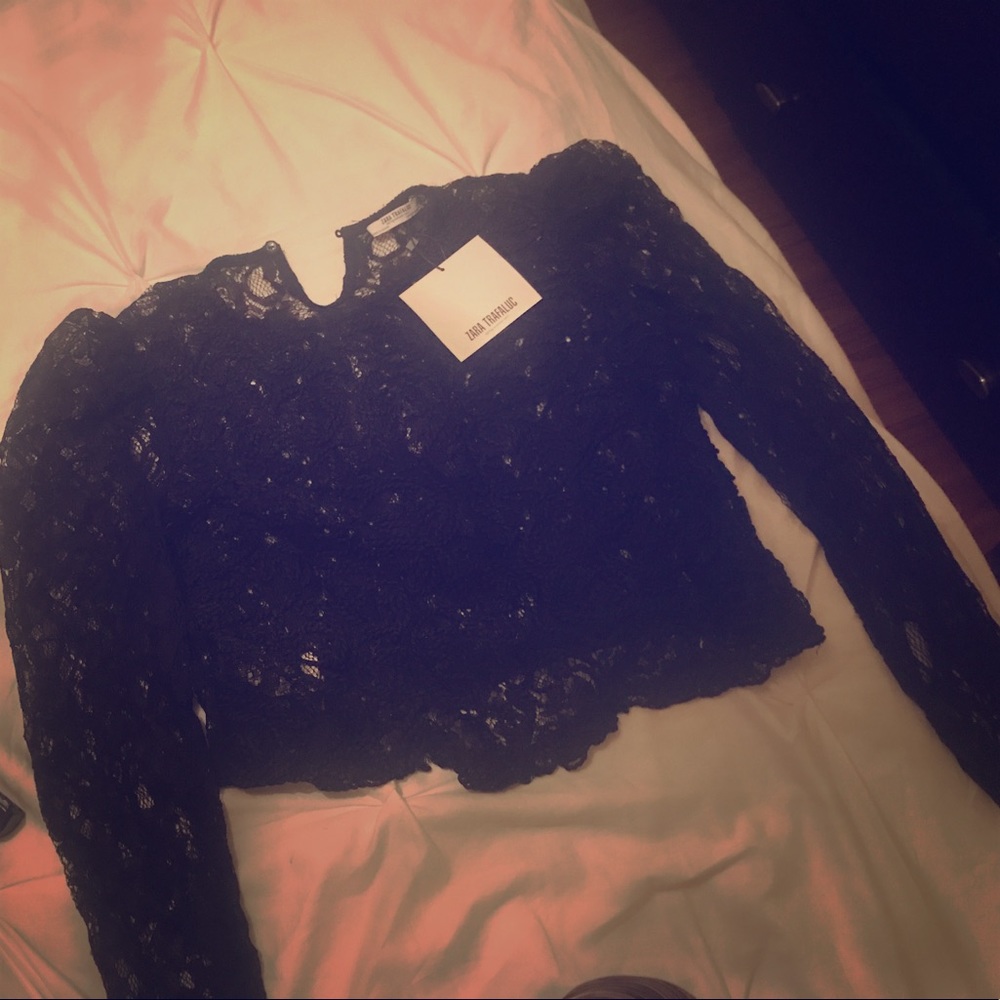 Zara black crop top
