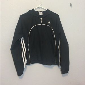 BLACK AND WHITE ADIDAS JACKET
