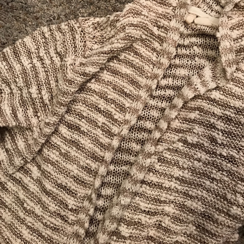 Women's Anthropologie hooded cardigan.
