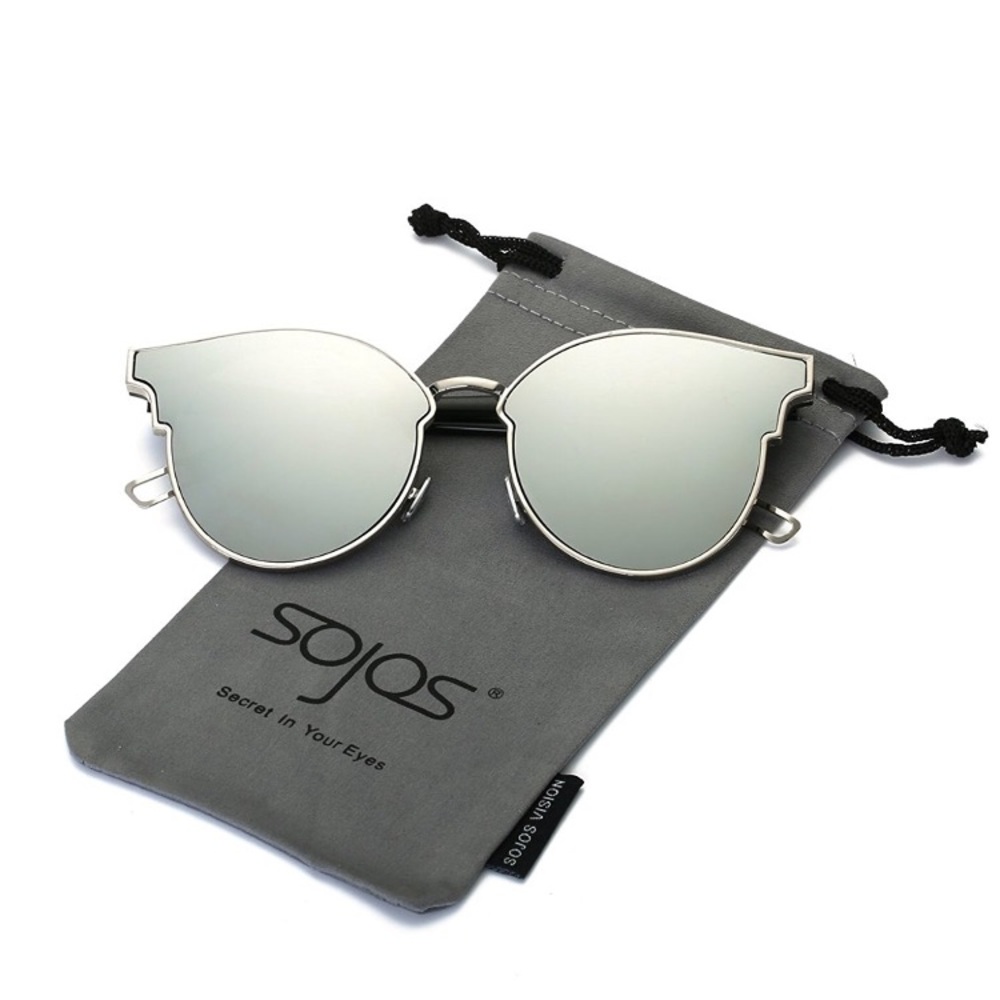 Fashion Cateye Oversized Mirrored Sunglasses