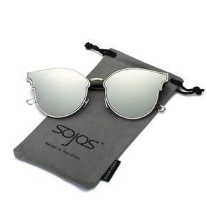 Fashion Cateye Oversized Mirrored Sunglasses