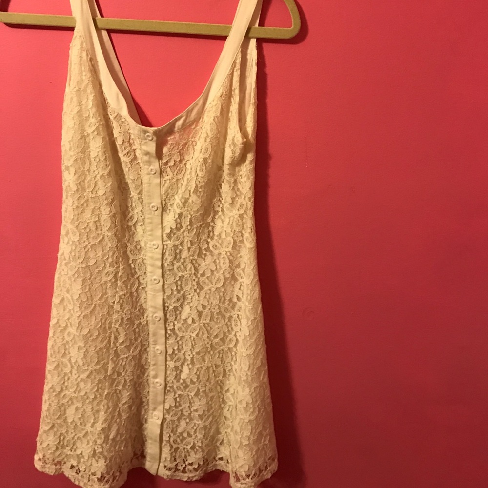LF Off white, button up lace dress
