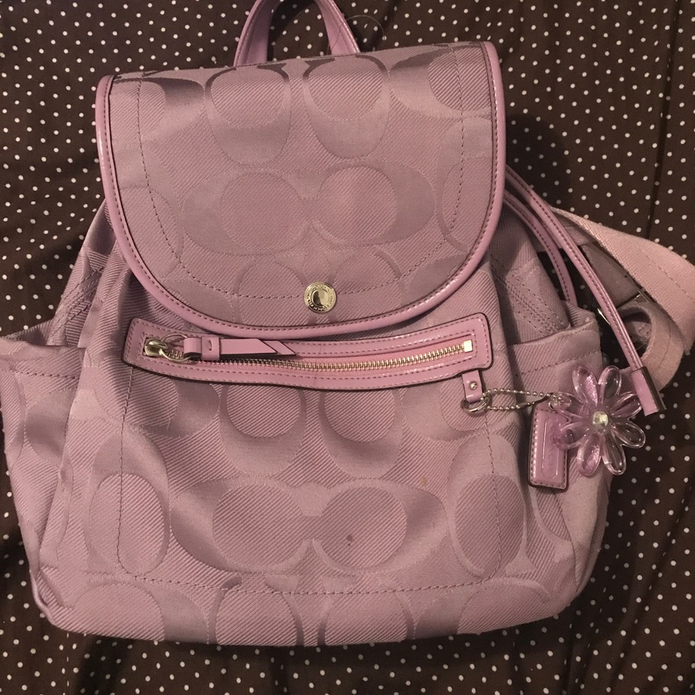 Purple coach book bag