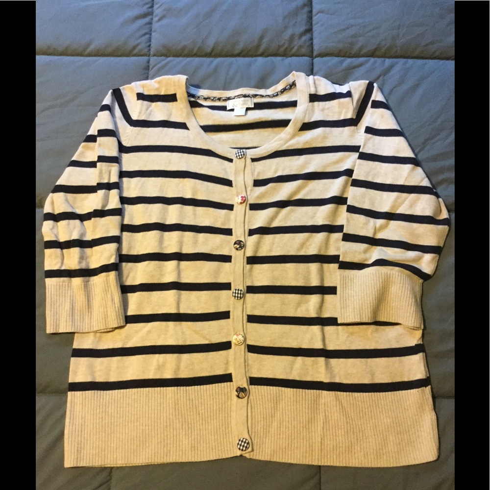 Sweater with blue stripes