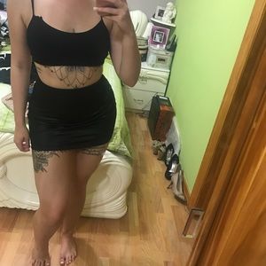 Faux leather mini skirt