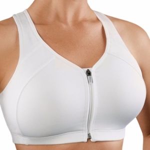 NWT Moving Comfort Grace Zip Sports Bra 300060 White