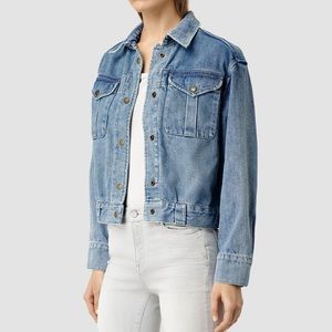 All Saints Distressed Denim Jacket size 2