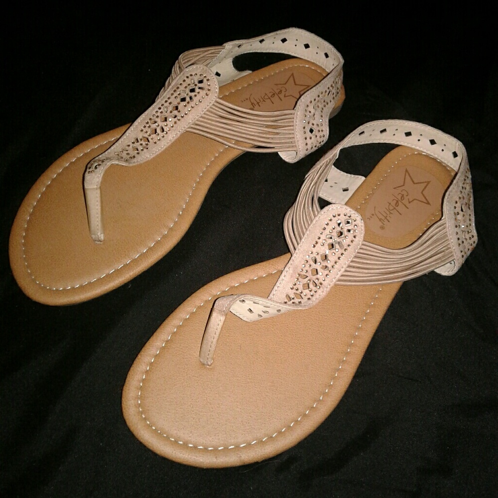 Tan/Cream sandles - Size 9.