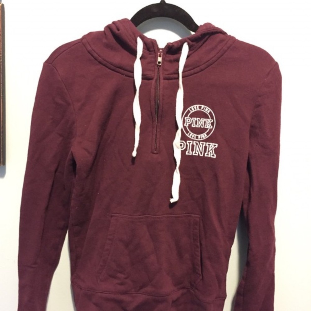 VS pink maroon quarter zip