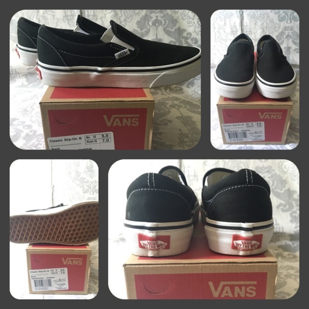 Classic black slip-ons