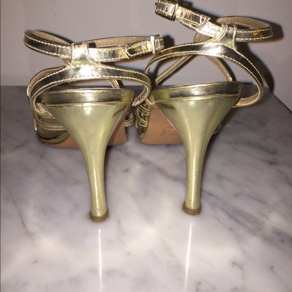 Stuart Weitzman "Submit" Strappy Heel In Gold - image 3