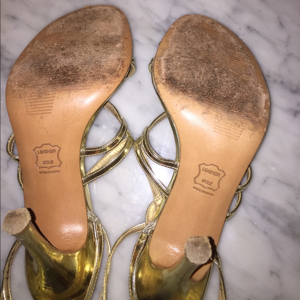 Stuart Weitzman "Submit" Strappy Heel In Gold - image 5