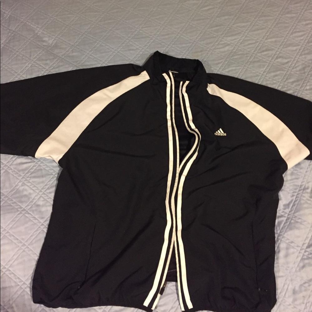 Retro Adidas windbreaker black and white