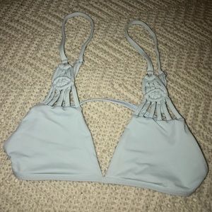 Frankie's bikinis Bella top in sea foam/blue
