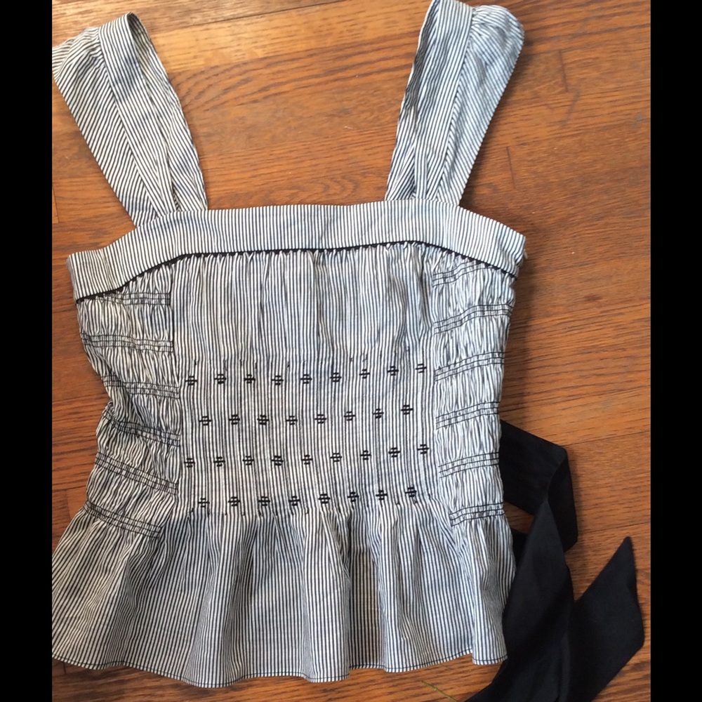 Anthropologie Lithe black and white striped top