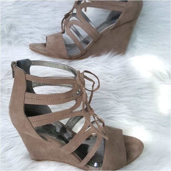 Carlos Santana Shoes - Carlos Santana Taupe Wedge Heels