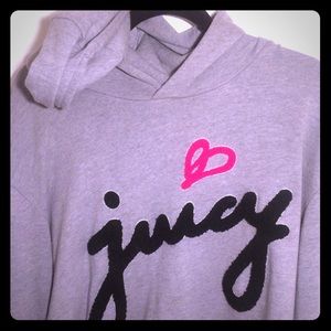 Grey Cropped Juicy Couture Hoodie