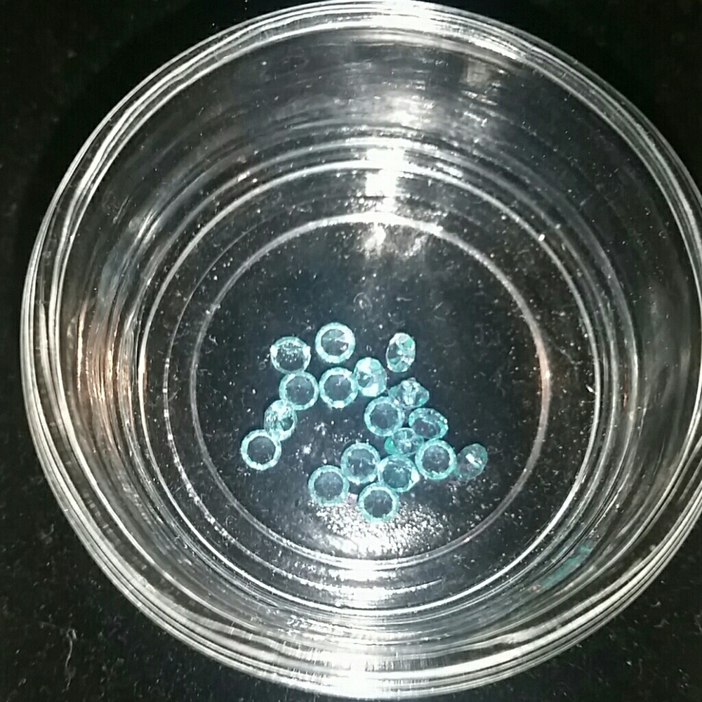 Pack of light aqua blue diamond gems bundle for