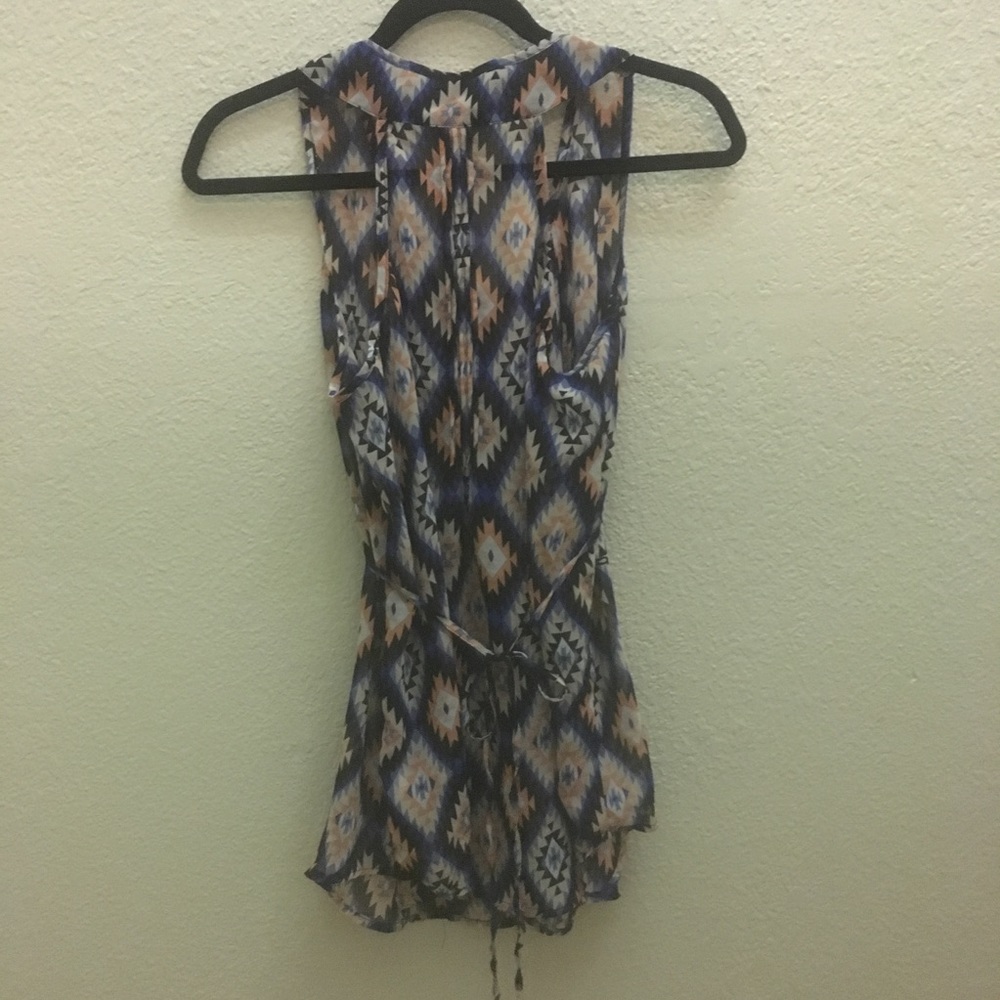 Long, Flowy, Patterned, Button down Blouse - Picture 2 of 5