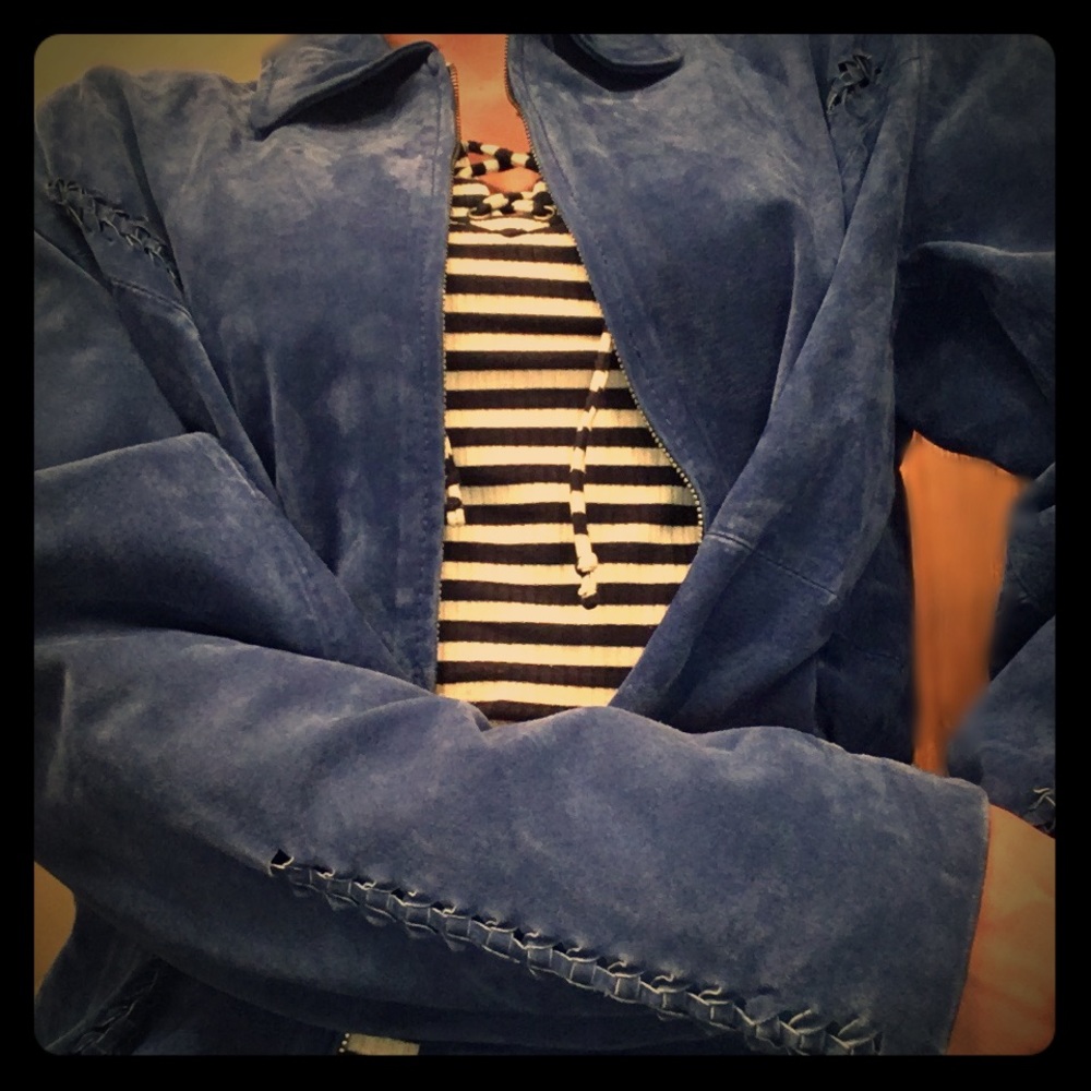 Vintage dark blue suede jacket