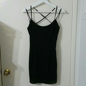 Tobi black strappy low back dress