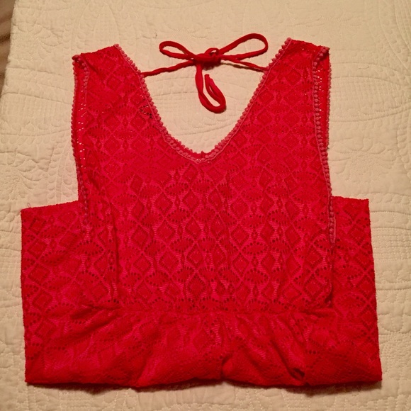 Jumpsuit shorts in gorgeous coral color - Picture 2 of 2