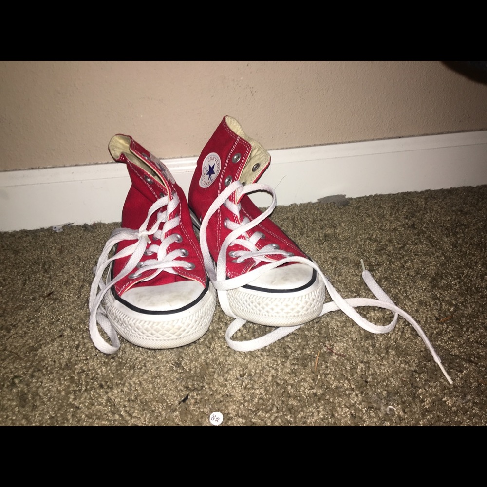 Red high top Converse