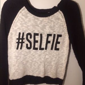 Cropped #SELFIE Knit Sweater