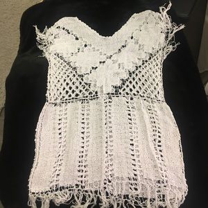 BRAND NEW crochet coverup with fringe