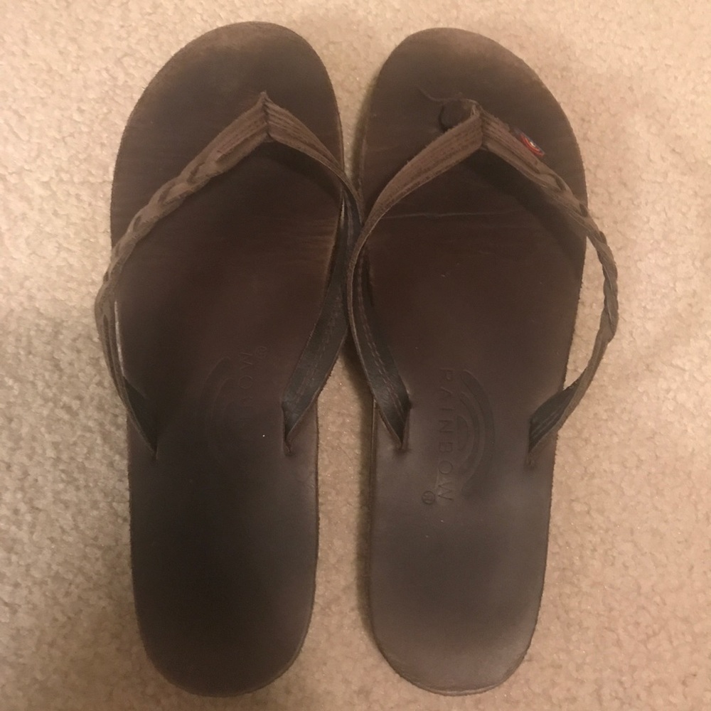 Rainbow Braided Flip flops