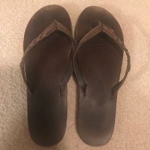 Rainbow Braided Flip flops