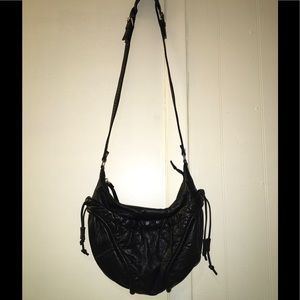 Black Faux Leather Crossbody Bag/Purse/Satchel