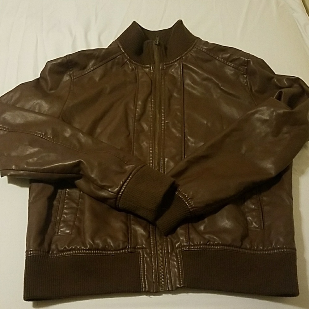 Brown bomber jacket