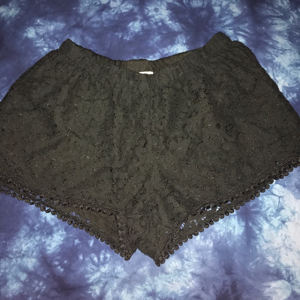 Black lace shorts