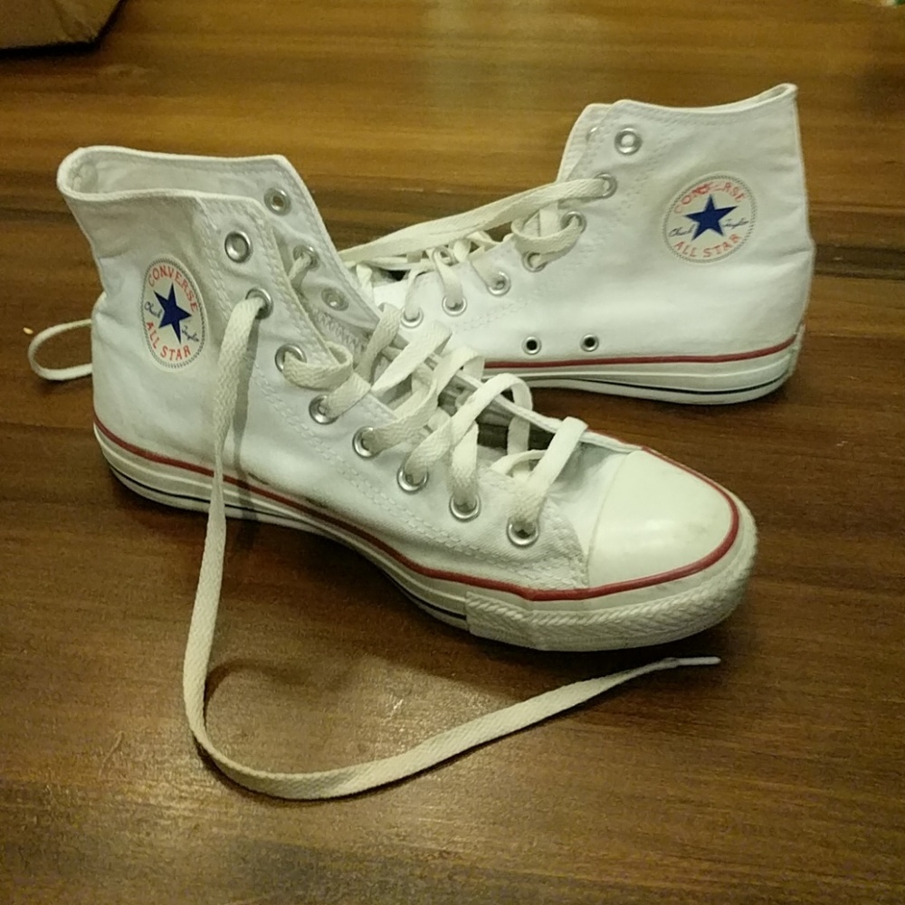 White converse high tops
