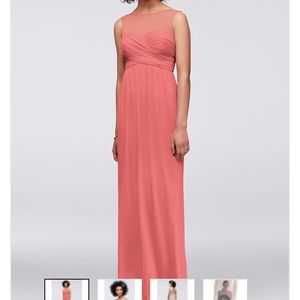 Coral bridesmaid dress long