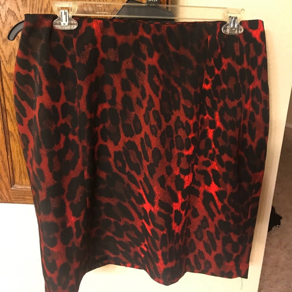 Red Leopard Lane Bryant line skirt