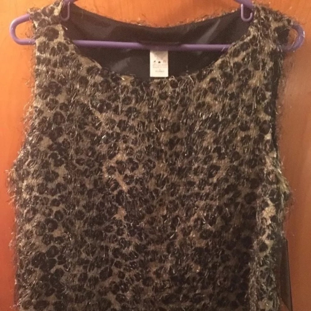 Vintage R & K Blouse Top Leopard Print Fuzzy