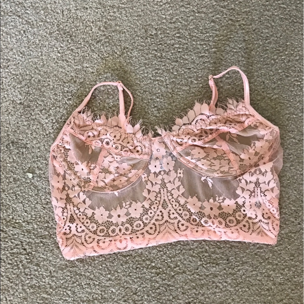 Pink (dusty rose) & nude bralette Medium