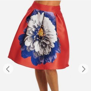 High Waist Floral Midi Skirt