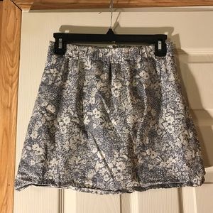 J. Crew grey floral skirt with neon green accent!