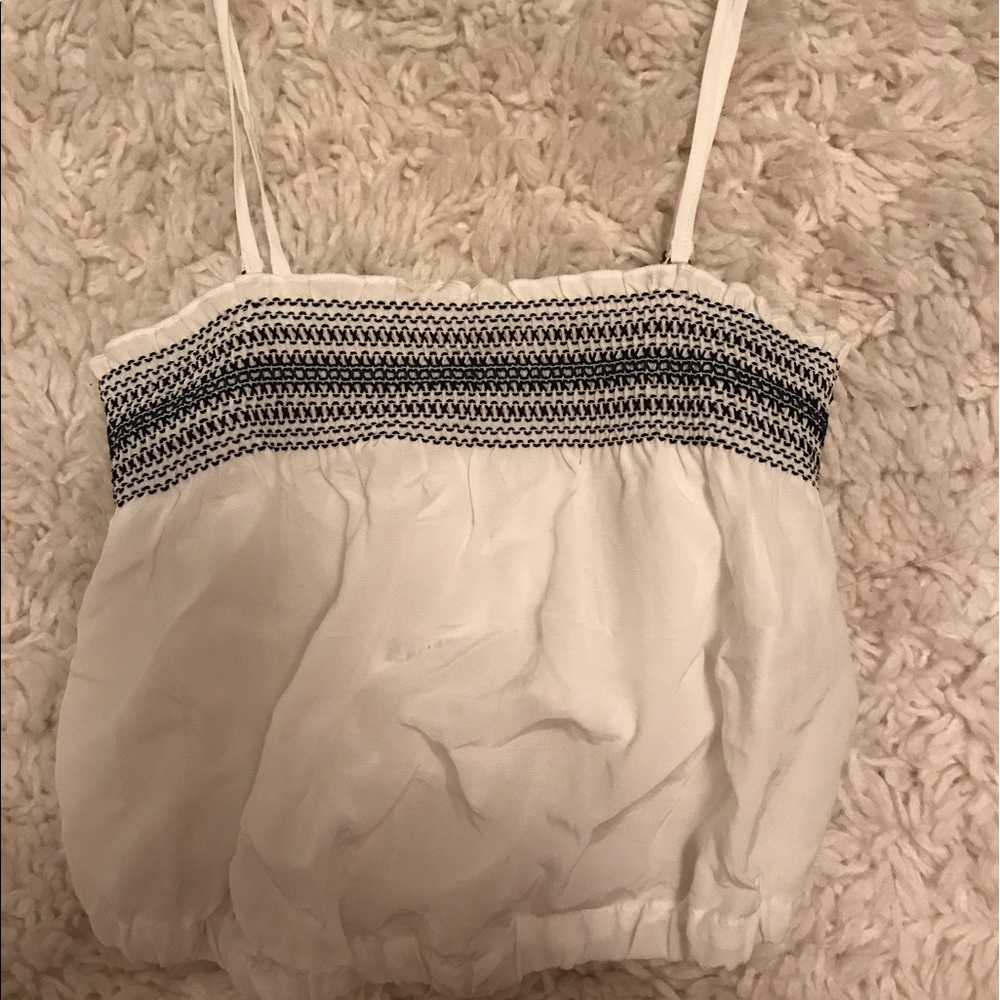 White and blue crop top